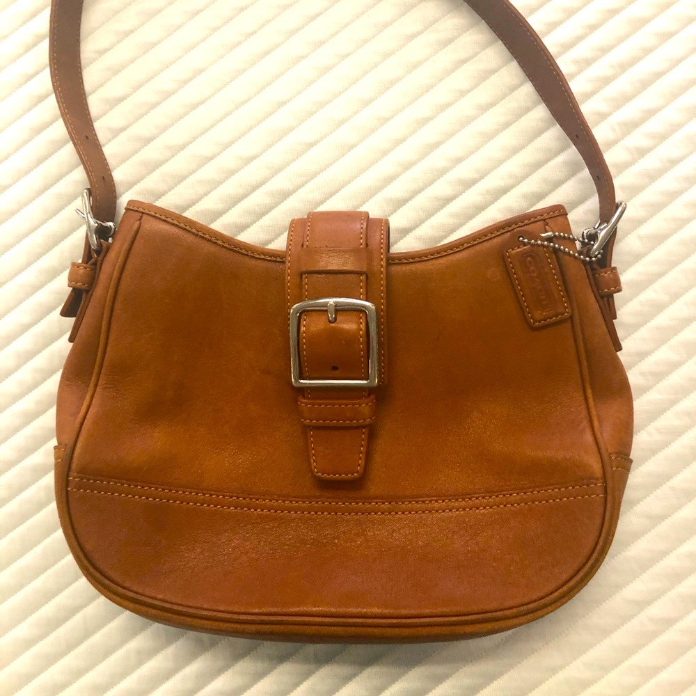 Coach Brown Leather Shoulder Handbag #F2S-7584